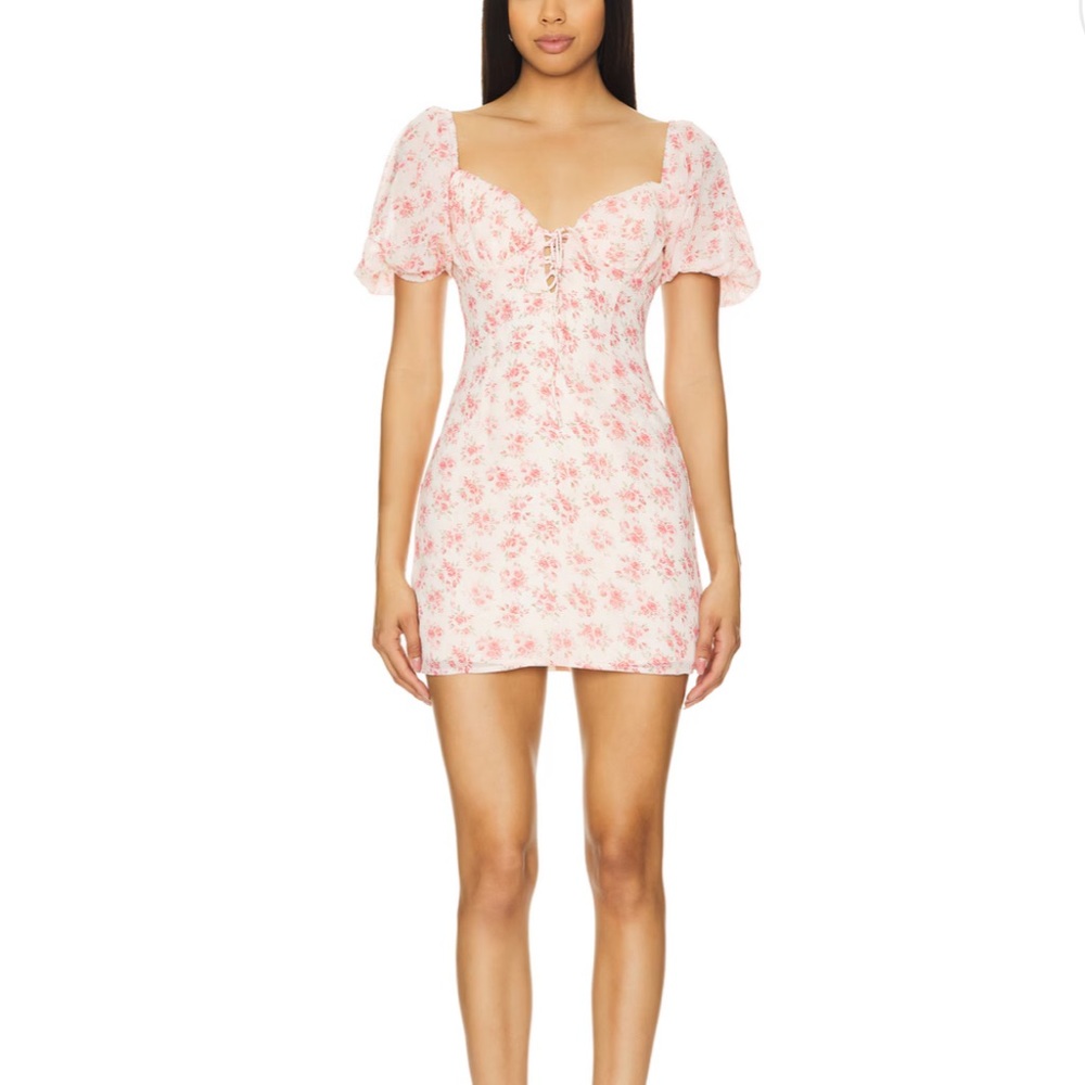 Revolve More To Come Sherrie Puff Sleeve Pink Floral Mini Dress size XS $78 - Picture 14 of 16